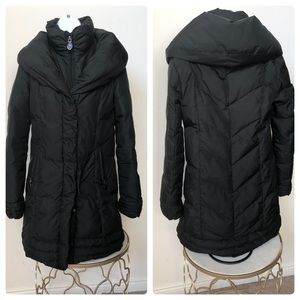 Tahari Puffer Down Coat Black Size Small